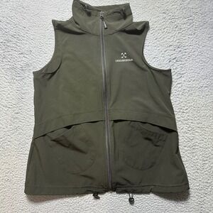 Troubadour Lija Women Olive‎ Green Perforated Zip Up Golf Vest Size M/M Gorpcore